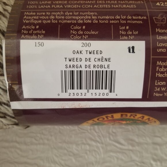 Lyon Brand Yarn Fishermans Wool  200 Oak Tweed Pure Virgin Wool Beige Brown - Picture 10 of 10